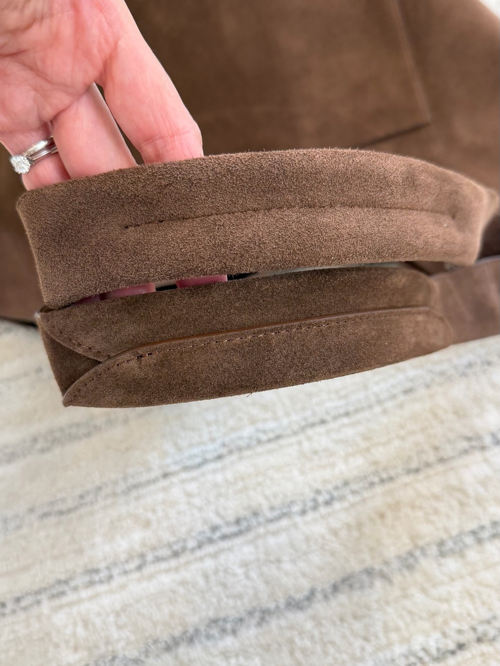 Brown Suede Tote Bag by RSVP Paris - Picture 8 of 13